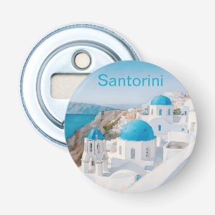 Santorin, Griechenland, mit blauen Kuppeln Flaschenöffner