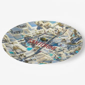 Santorin - Griechenland Pappteller (Schrägansicht)