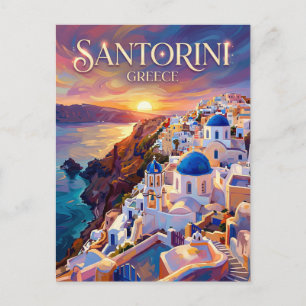 Santorin Griechenland Postkarte