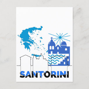 Santorin Griechenland. Postkarte