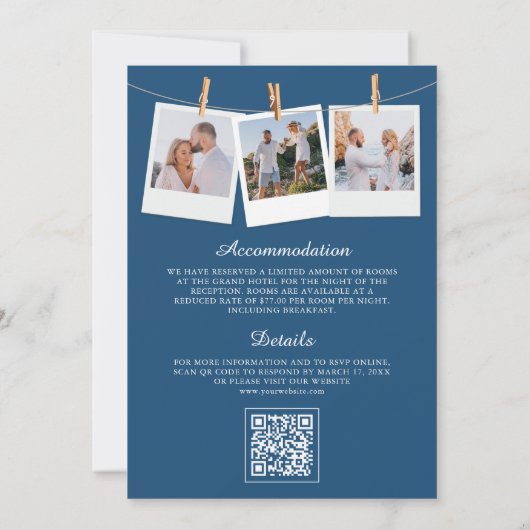 Santorin Griechenland - QR-Kodex Hochzeit Einladung (Rückseite)