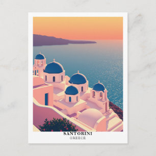 Santorin, Griechenland Reise Retro Postkarte