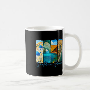 Santorin Griechenland Reisende Pinselstrich Treffe Kaffeetasse
