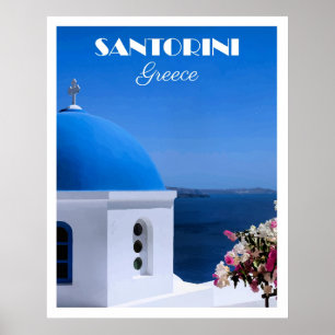 Santorin, Griechenland Reiseplakat, Poster