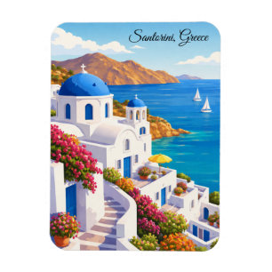 Santorin Griechenland Vintage Europa Urlaub Reise Magnet