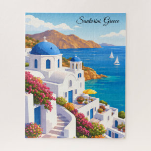 Santorin Griechenland Vintage Europa Urlaub Reise  Puzzle