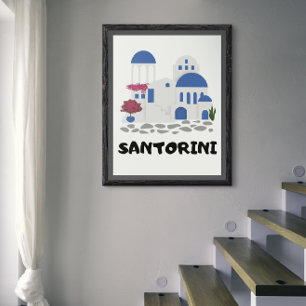 Santorin Griechenland Vintage Poster