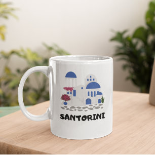 Santorin Griechenland Vintage Reise Kaffeetasse