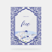 Santorin Griechenland Wasserfarbenlandschaft Verzi Acrylschild (Vorderseite)