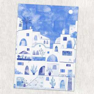 Santorin Griechische Insel Aquarell Mitteilungskarte