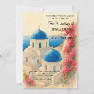 Santorin Griechische Insel Ziel Hochzeit Einladung