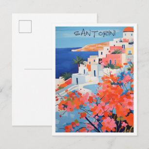 Santorin Griechische Kunst Reise Postkarte