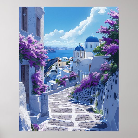 Santorin in Griechenland Poster (Vorne)
