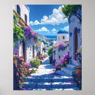 Santorin in Griechenland Poster
