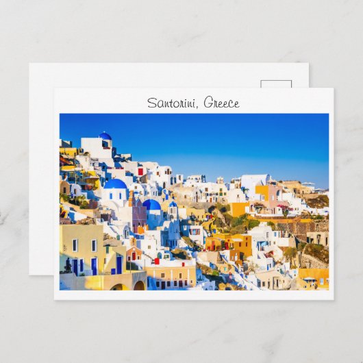 Santorin in Griechenland Postkarte (Vorne/Hinten)