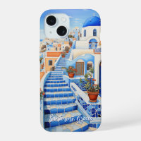 Santorin Insel Illustration | Reise Kunst
