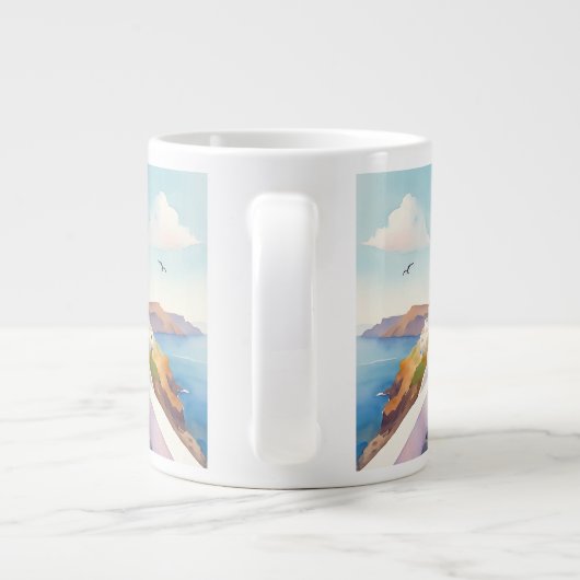 Santorin ist das perfekte romantische Reiseziel fü Jumbo-Tasse (Rückseite)