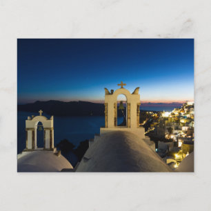 Santorin - Kirche von Oia bei Sonnenuntergang Post Postkarte