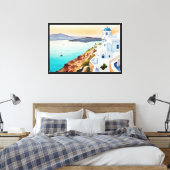 Santorin Leinwanddruck (Insitu (Schlafzimmer))