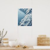 Santorin Minimalistische Kunst Zeichnend Poster (Küche)