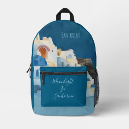 Santorin, Mitternacht in Santorin, Romantisch Bedruckter Rucksack