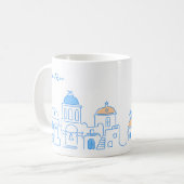 Santorin mug, Souvenir from Greece, hand drawing Kaffeetasse (Vorderseite Links)