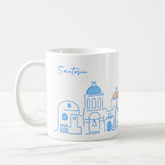 Santorin mug, Souvenir from Greece, hand drawing Kaffeetasse