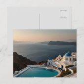 Santorin Sonnenuntergangsglück Postkarte (Vorne/Hinten)
