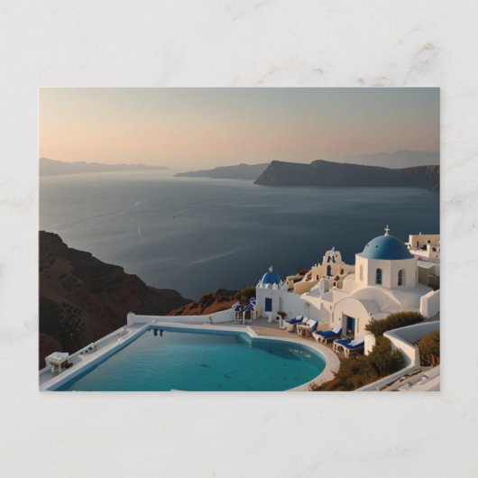 Santorin Sonnenuntergangsglück Postkarte (Vorderseite)