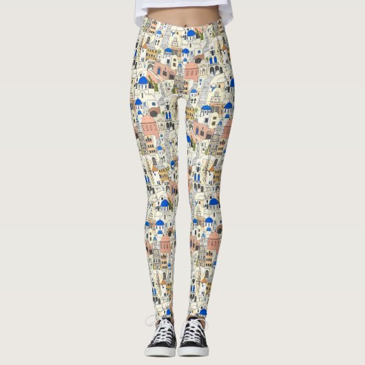 Santorin-Träume Leggings (Vorderseite)