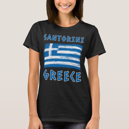 Santorin und Flagge Griechenlands T - Shirt der Fr (Vorderseite)