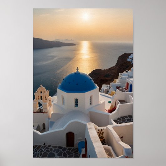 Santorin - Vintage Travel Poster (Vorne)