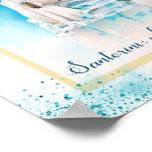 Santorin Wandkunst. Griechisches Poster. Haushalts Poster (Ecke)