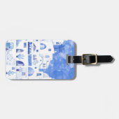 Santorin Wasserfarbe Kunst Gepäckanhänger (Vorderseite horizontal)
