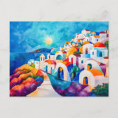 Santorin Weg zum Meer Feiertagspostkarte (Vorderseite)