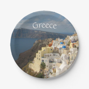 Santorini am Nachmittag Sun Pappteller
