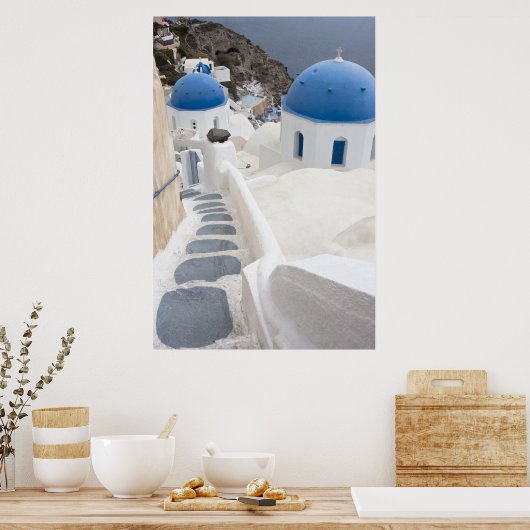 Santorini-Ansicht Poster (Küche)