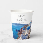 Santorini, Aquakultur Griechenland Hochzeit in Url Pappbecher (Rückseite)