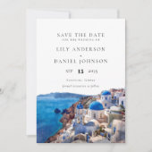 Santorini, Aquakultur Griechenland Hochzeit in Url Save The Date (Vorderseite)