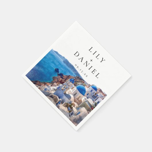 Santorini, Aquakultur Griechenland Hochzeit in Url Serviette (Ecke)