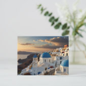 Santorini auf See Postcard Feiertagspostkarte (Stehend Vorderseite)