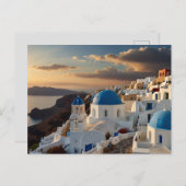 Santorini auf See Postcard Feiertagspostkarte (Vorne/Hinten)