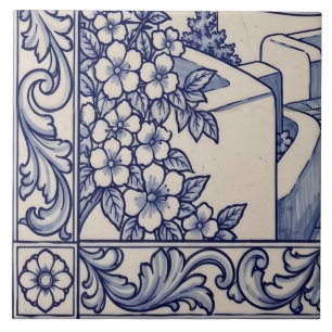 Santorini Azulejo-Muralfliese 5 von 6 unten links Fliese