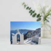 Santorini Bell Tower Griechenland Fotografie Postkarte (Stehend Vorderseite)