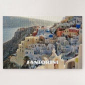 Santorini Blau und Weiß Aussicht Griechenland Feri Puzzle (Horizontal)