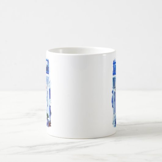 Santorini Blau-Weiß-Reise Kaffeetasse (Mittel)