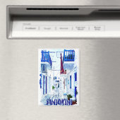 Santorini Blau-Weiß-Reise Magnet (In Situ (Geschirrspüler))