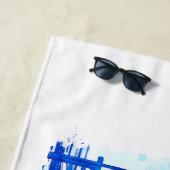 Santorini Blau-Weiß-Reise Strandtuch (Beispiel)