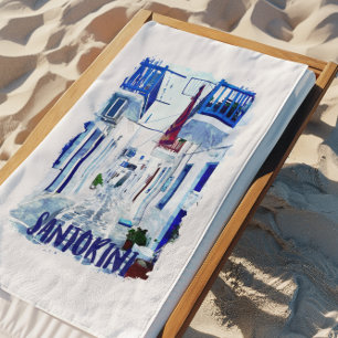 Santorini Blau-Weiß-Reise Strandtuch
