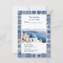 Santorini Blaue Fliesen Wasserfarbe Destination Ho